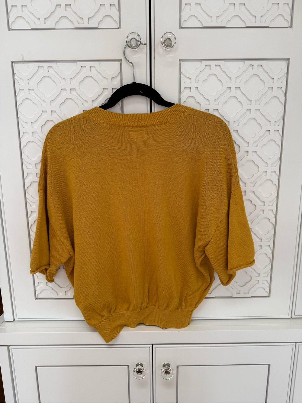 MOTHER amber yellow Boxy V-neck crop sweater - Picture 5 of 6